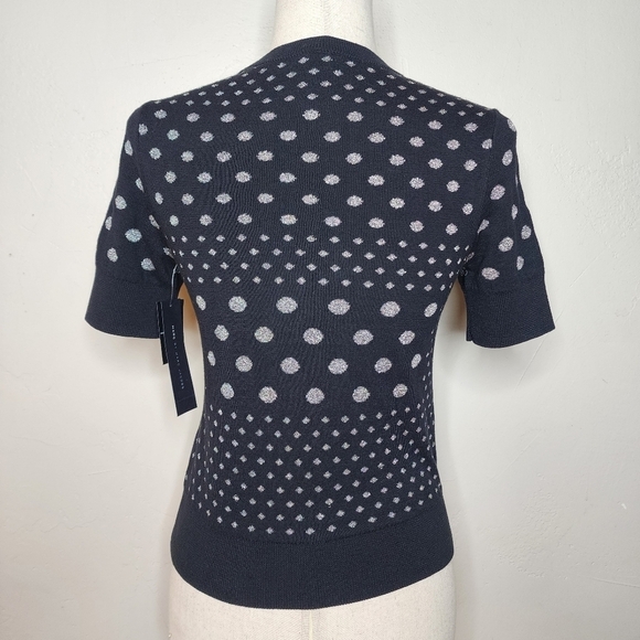 NWT Marc by Marc Jacobs‎ Black and Silver Polka Dot Crew Neck Sweater Size Small - Picture 6 of 10